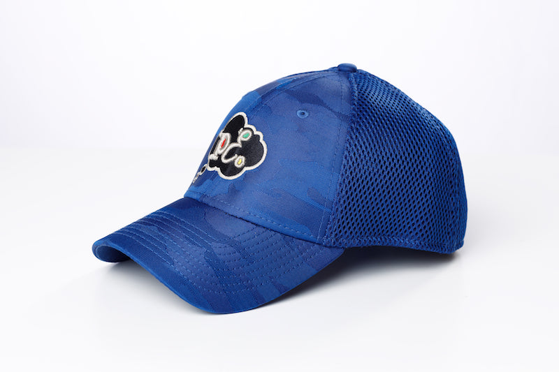 PEO Sportswear Black Logo On A Blue Camo Cap